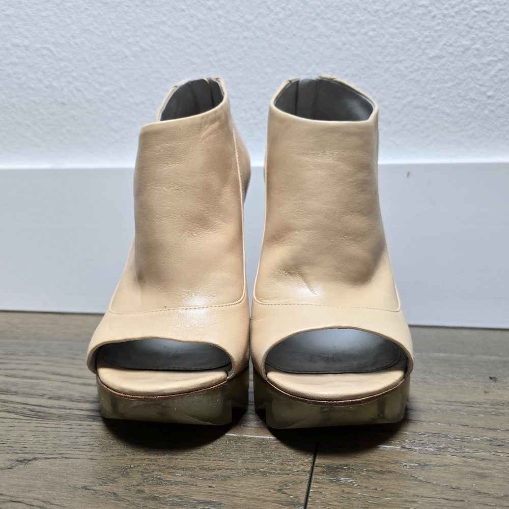 Camilla Skovgaard Open Toe Saw Tooth Platform Peep Toe Bootie in Nude - Picture 5 of 12